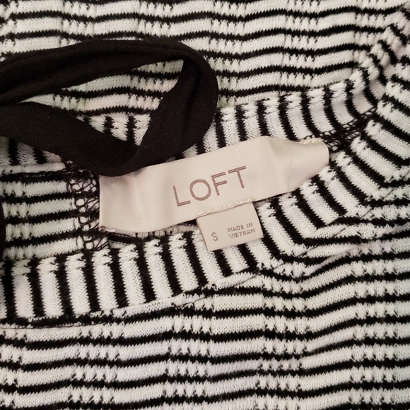 LOFT black and white stripe swing bow-back dress - Picture 6 of 8